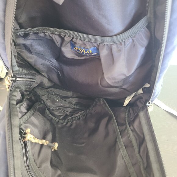 Polo Ralph Lauren Light Weight Canvas Backpack Navy Polo Logo Shield Patch - Picture 12 of 12